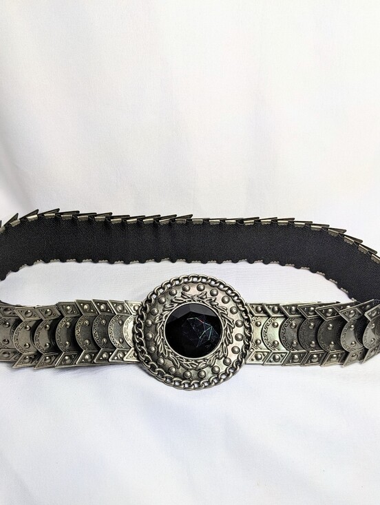 Stretch Belt Medallion Buckle, Metal Plates, Steampunk, Cosplay, Fantasy, Faire